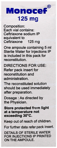 Monocef 125Mg Injection 1 Monocef 125Mg Injection 1